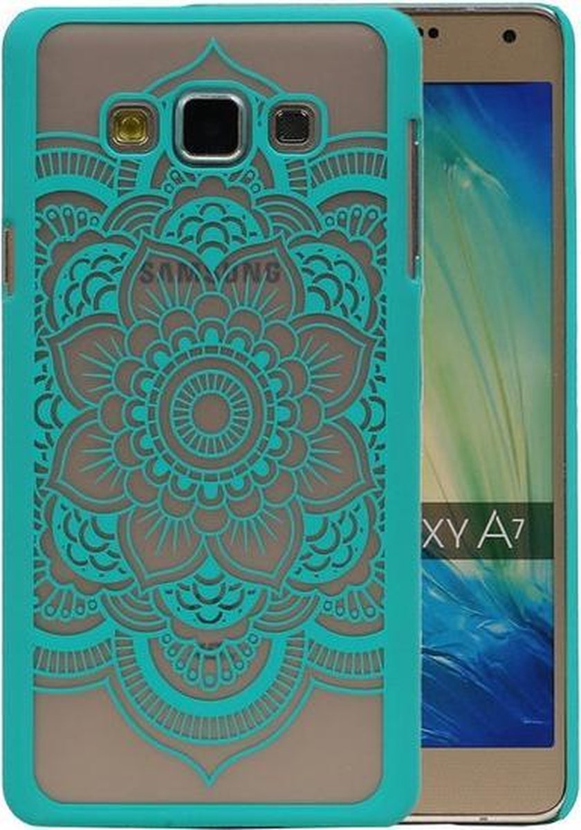 Samsung Galaxy A7 - Roma Hardcase Hoesje Turquoise
