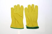 Retro gele leren autohandschoenen maat XL