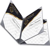 Goodline® - Rapportmap / Diplomamap / Certificaat Mappen - 4x A4 - Houtpatroon Grijs