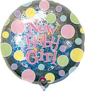 Qualatex - Folieballon XL New Baby Girl Holografisch 81 cm
