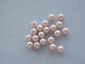 Perles de verre rondes - 14 mm - Rose pastel - 20 pièces