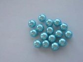 Perles en verre rondes - 14mm - Turquoise - 20 pcs