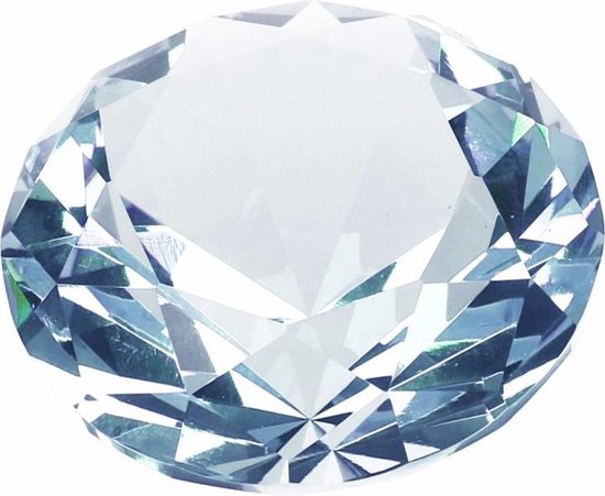 Lichtblauwe nep diamant 4 cm van glas | bol.com