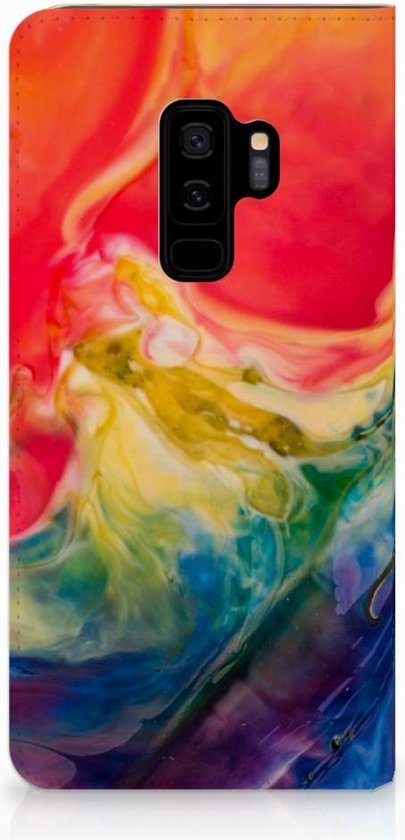 Foto: Geschikt voor samsung galaxy s9 plus uniek standcase hoesje watercolor dark