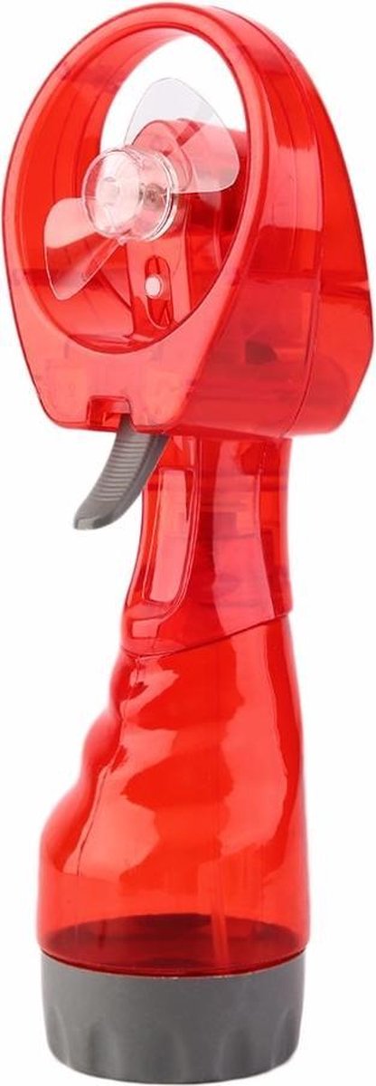 Draagbare handventilator met mist spray | inclusief waterreservoir | verkoeling met water | waterspray | tafelventilator | rood