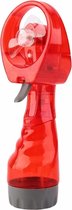 Draagbare handventilator met mist spray | inclusief waterreservoir | verkoeling met water | waterspray | tafelventilator | rood