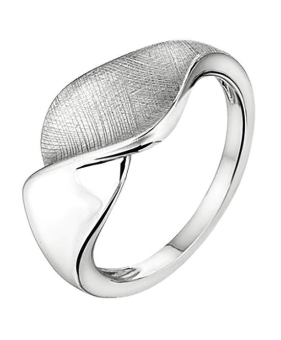 The Jewelry Collection Ring Gescratcht Poli/mat - Zilver