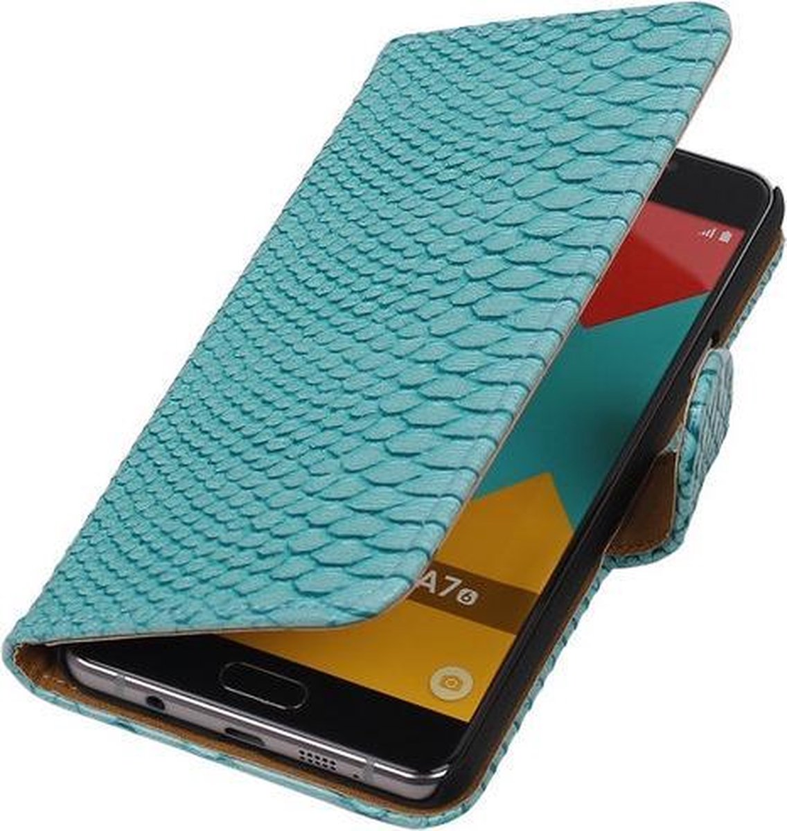 Turquoise Slang Booktype Samsung Galaxy A7 2016 Wallet Cover Hoesje