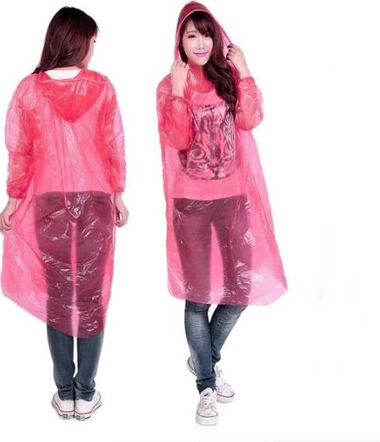 stel je voor Daarom Kwik 20x wegwerp regenponcho roze - poncho | bol.com