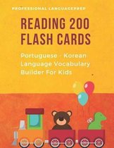 Reading 200 Flash Cards Portuguese - Korean Language Vocabulary Builder For Kids