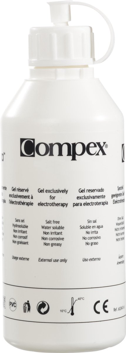 Compex Universele Contactgel – 250g – Geschikt voor alle Compex Elektroden – Voor Elektrotherapie & Echografie – Huidvriendelijk & Niet-vettig
