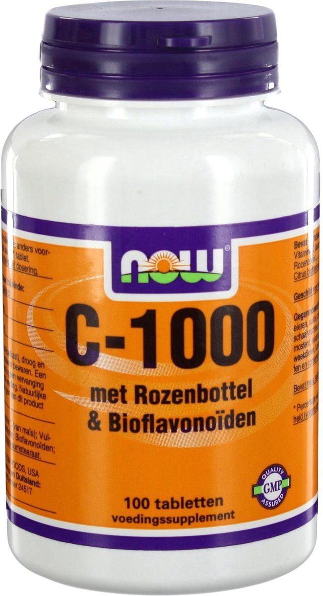 Goedkoopste Now C-1000 met Rozenbottel en Bioflavonoïden - 100 Tabletten