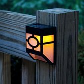 4 x Solar LED wandlamp - Tuinverlichting - tuinlamp op zonne-energie – set van 4 – verschillende kleuren LED verlichting – Buitenlamp – Schutting lamp – waterdicht