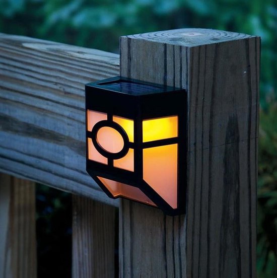 een andere Jasje Emuleren 4 x Solar LED wandlamp - Tuinverlichting - tuinlamp op zonne-energie – set  van 4 –... | bol.com