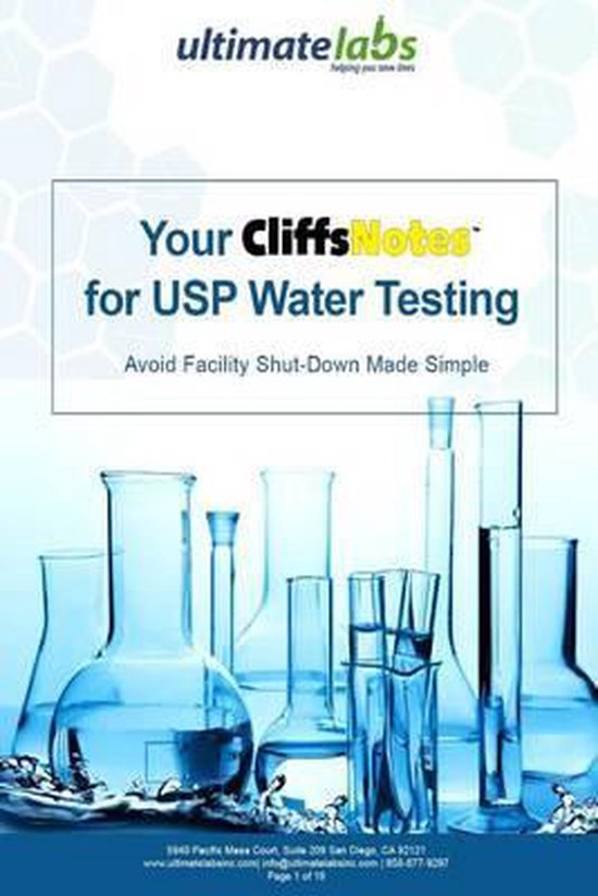 your cliffsnotes for usp water testing - cover