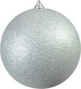 Europalms Kerstbal 20cm, zilver, glitter