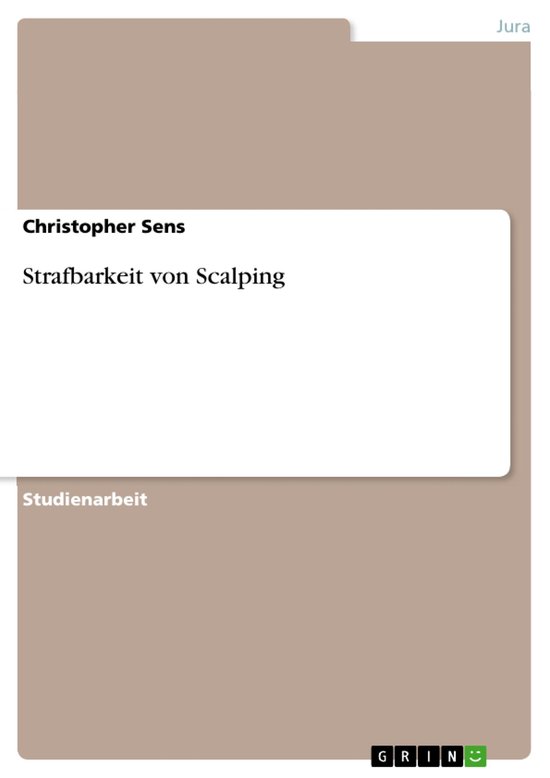 Strafbarkeit von Scalping - cover