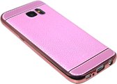 Roze back cover kunstleer Samsung Galaxy S7
