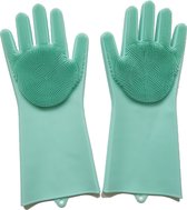 Magic Schoonmaak Siliconen Rubberen Handschoen met Borstel structuur - Huishoudhandschoenen XXL
