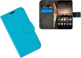 Effen Bookcase Wallet Hoesje voor Huawei Mate 9 - Turquoise