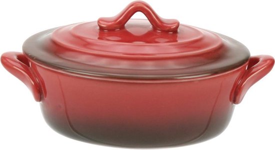 Foto: Cosy trendy red ovenschotel met deksel ovaal 0l25 13 cm x 10 cm x 5 cm