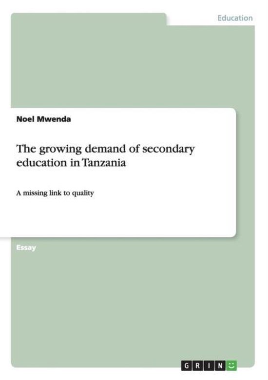 The growing demand of secondary education in Tanzania - cover