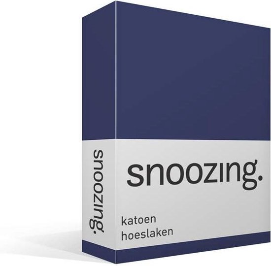Snoozing - Katoen - Hoeslaken - Tweepersoons - 120x220 cm - Navy