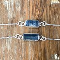 Natuursieraad - 925 sterling zilver blauw kyaniet armband - ruw edelsteen sieraad - natuursteen Natuursieraad - 925 sterling zilver blauw kyaniet armband - ruw edelsteen sieraad - natuursteen
