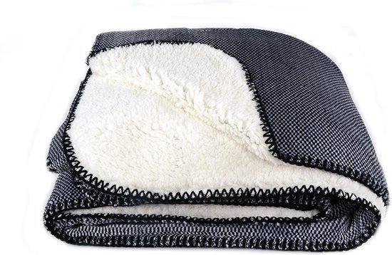 GAEVE | Zest - Fleece deken - Heerlijk zacht, warm plaid - Vacht Spikkel Grijs 125 x 150