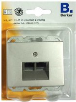 BERKER RJ-45 stopcontact 2-voudig, inbouw | RVS