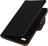 Zwart Effen Booktype HTC Desire 601 Wallet Cover Hoesje