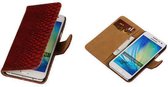 Rood Slang Samsung Galaxy A3 Hoesje Book/Wallet Case/Cover