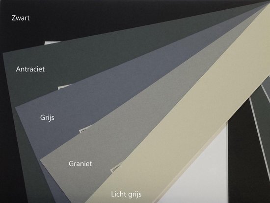 5 pièces Arton passe-partout, dimensions 70x100 / 39x59 cm, épaisseur 1,4 mm, couleur Anthracite