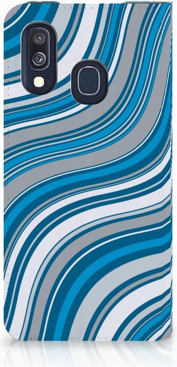 Samsung Galaxy A40 Hoesje met Magneet Waves Blue