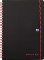 OXFORD Black n' red spiraalblok met kunststof kaft en elastieksluiting A5 - 140 pagian's - 90g geruit