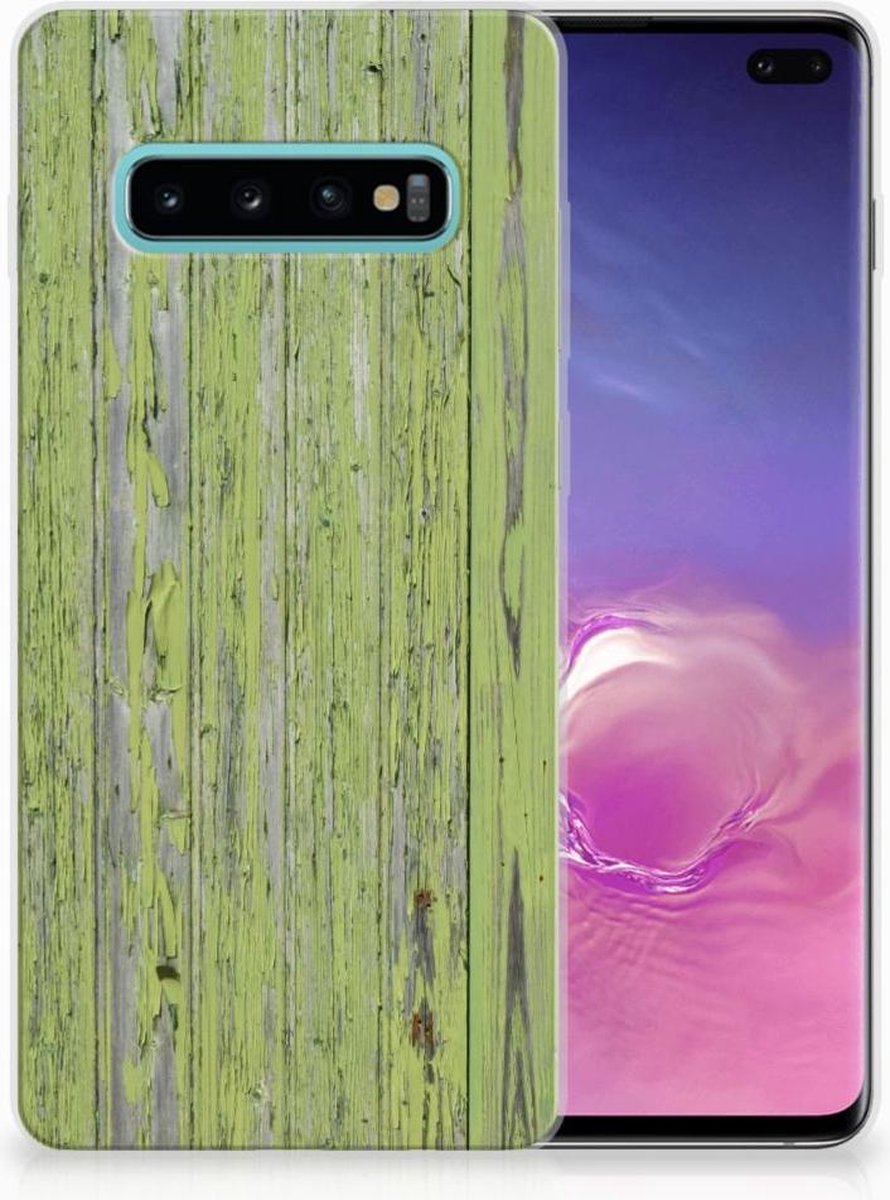 Samsung Galaxy S10 Plus Bumper Hoesje Green Wood