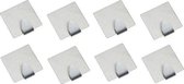 8x RVS handdoekhaakjes / ophanghaakjes - vierkant - zelfklevende haakjes