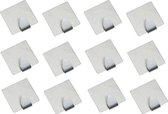 12x RVS handdoekhaakjes / ophanghaakjes - vierkant - zelfklevende haakjes