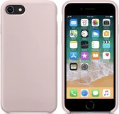 Luxe siliconen hoesje - zand roze - voor Apple iPhone 7 en iPhone 8 - rozenkwarts - suède binnenkant