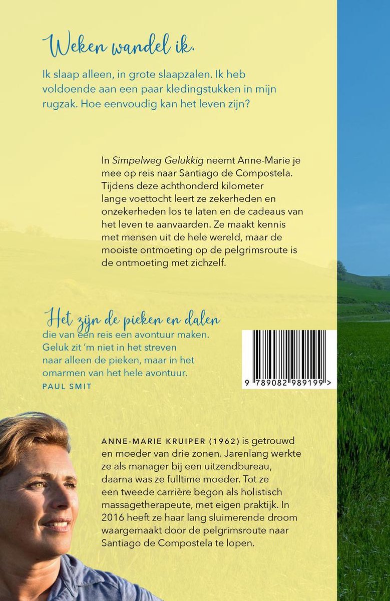 SimpelWeg Gelukkig als pelgrim op de camino naar Santiago de Compostela - back cover