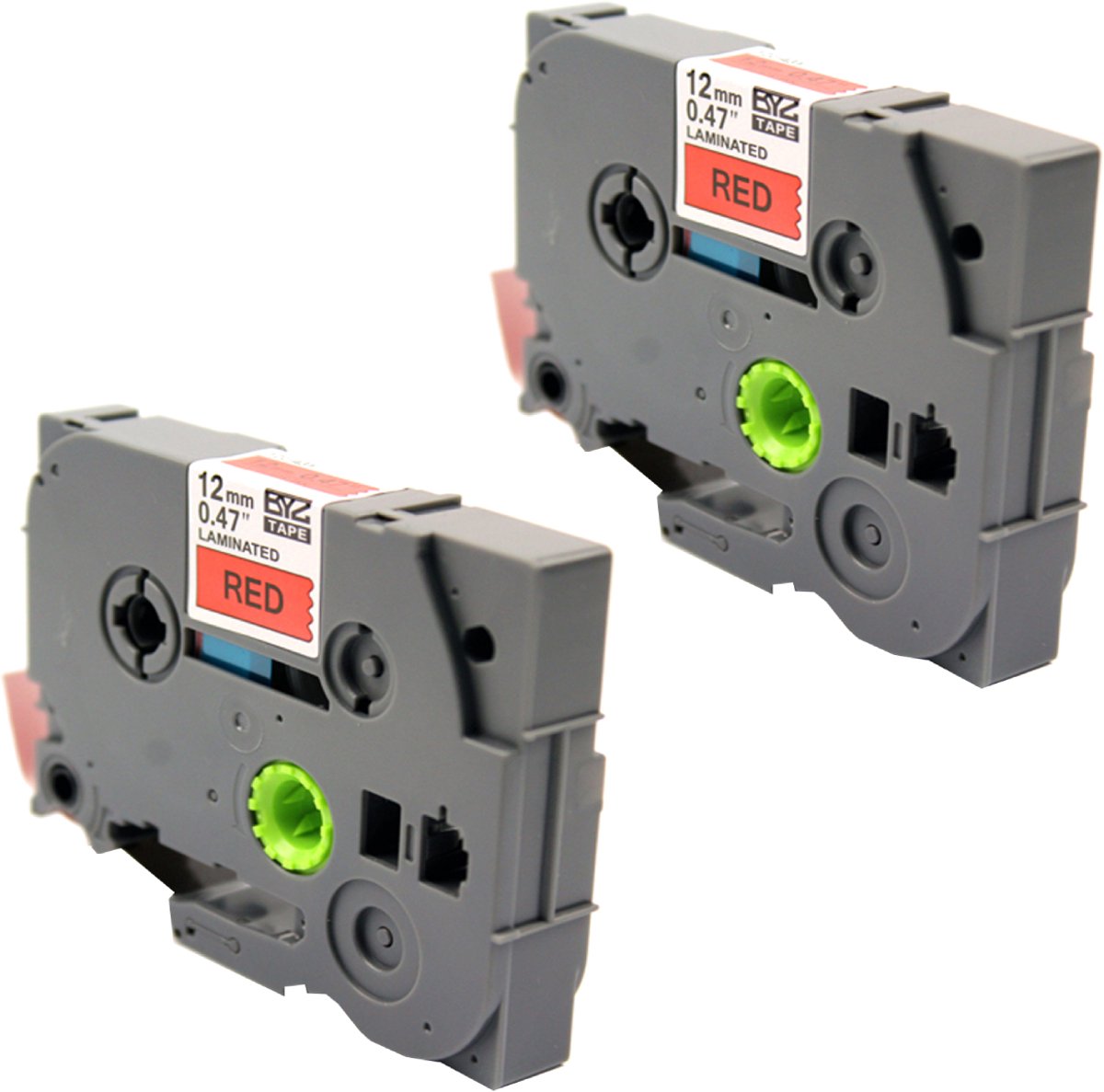 KATRIZ® huismerk label tape voor Brother TZe-431| GL-100/PT-1100CH/PT-1700/PT-H100/PT-D200 | Zwart op Rood | 12mm*8m | 2 stuks