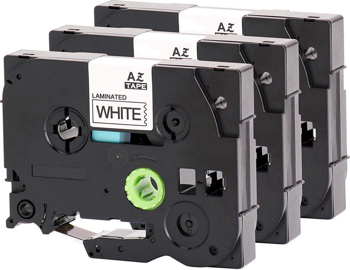 3x Tz-231 tape compatibel met Brother TZe-231 TZ 231 zwart op wit labelprinter-tape 12mm x 8m voor Brother P Touch 1000 1010