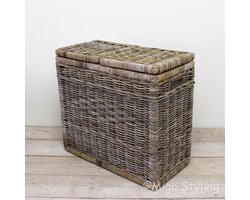 Rotan grey Duo wasmand-70x36xH65-Riet-Rotan