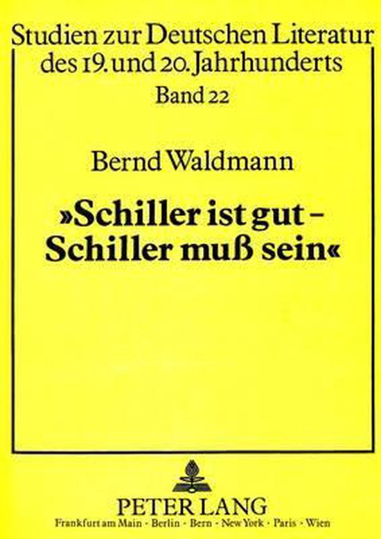 'Schiller ist gut - Schiller muß sein!' - cover