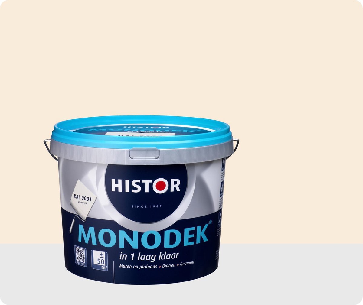 Politie kralen soep Histor Monodek Muurverf - 5 liter - Warm Wit | bol.com