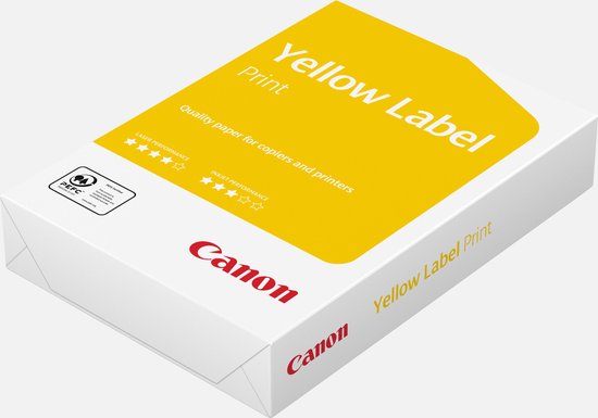 Verpakking Canon Yellow Label Print kopieer- en printpapier, A4, 80 grams.