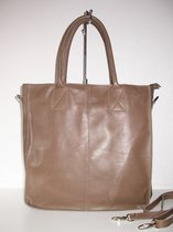 TASvanTESS Italiaanse soft leren shopper Mokka