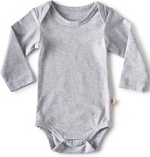 Little Label - romper lange mouw - grey melee - maat: 56 - bio-katoen