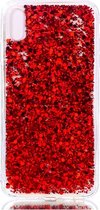 Shop4 iPhone Xs Max - Coque arrière souple Glitters Red