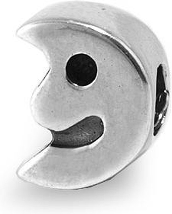SimKids - Zilveren Kinderbedel - Maan met smiley